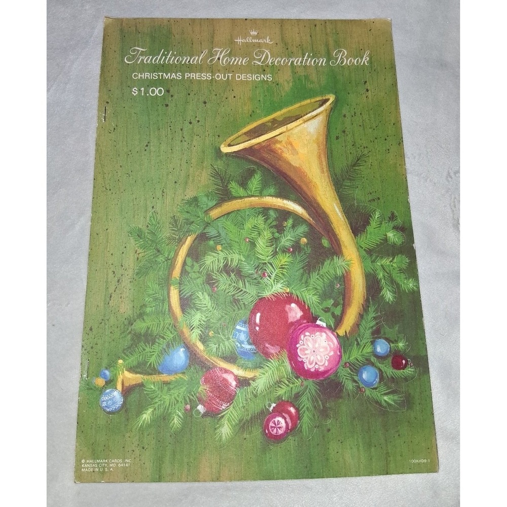 Vintage Hallmark Traditional Home Decoration Book Christmas Press-Out Designs